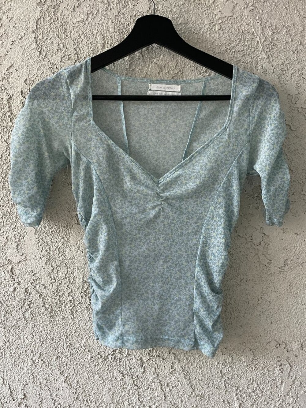Urban Outfitters Floral Mesh Ruched Top Small Y2K Fairy Grunge